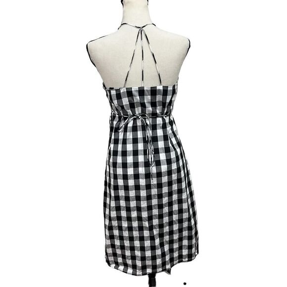 BP.  black white mixed check gingham sleeveless wrap dress size small - Picture 9 of 12